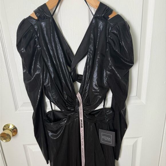 Mac Duggal 27060 Metallic Cutout V-neck Evening Gown 6 - Picture 3 of 9